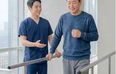 여전히 혼자 걷기가 어려운 분